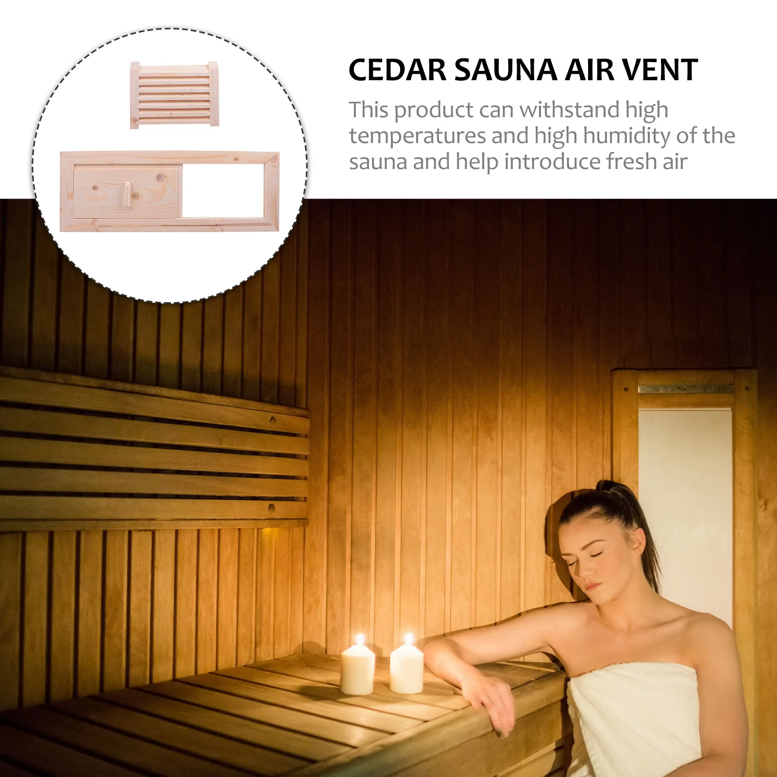 Wooden Shutter Ventilation Sauna Room Smooth Surface Vent Grille Sauna Ventilation Panel Room Shutter Window Heat