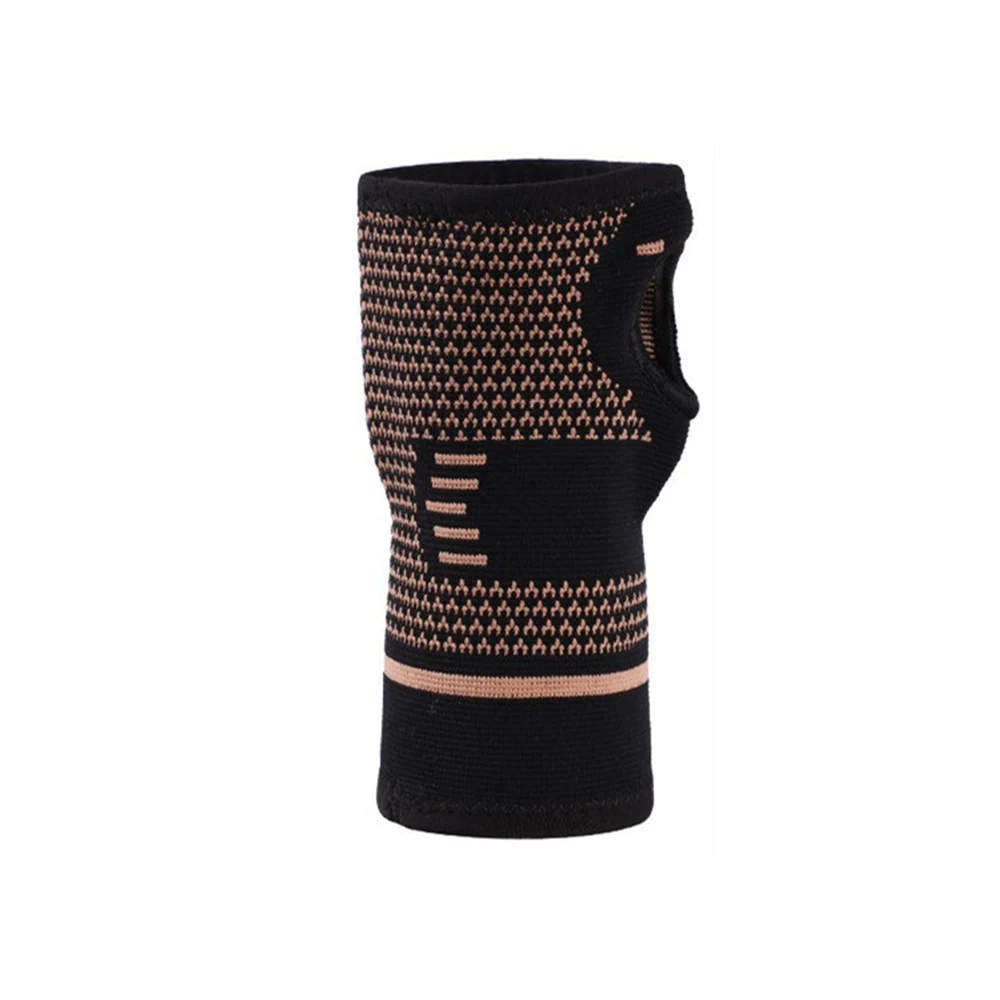 1 قطعة قفازات ضغط النحاس الرياضة واقي المعصم التها...