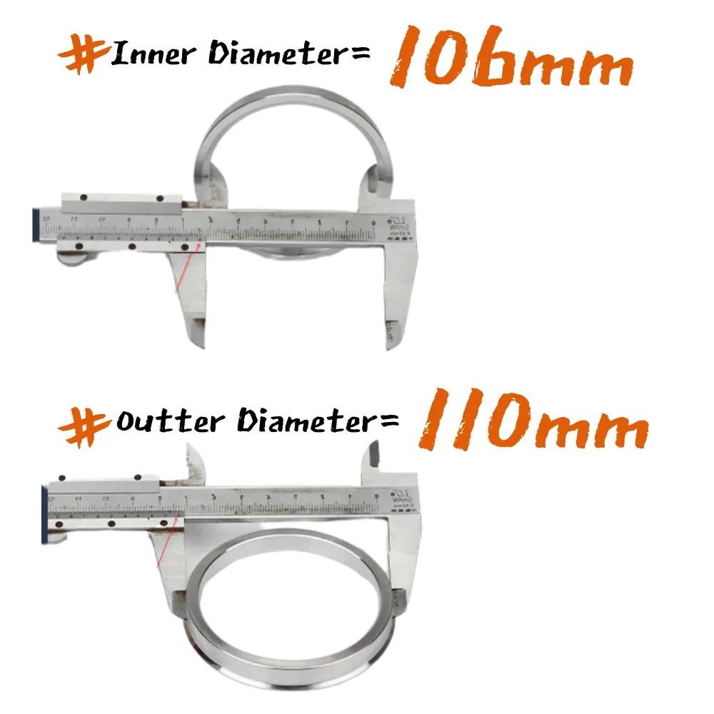 VLAOSCHI Red Alloy Aluminum Wheel Hub Centric Rings 64.1 To 72.6 - Performance Hubcentric Rings For 64.1mm Vehicle Hub With 72.6mm Center Bore Rims