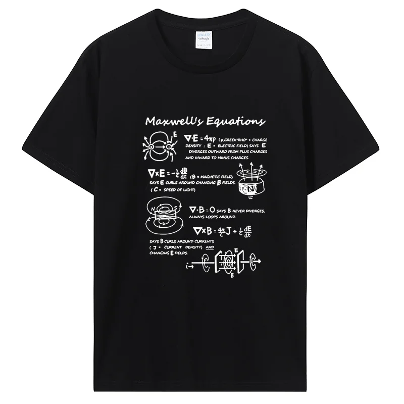 Maxwell-T-shirt en coton pour hommes, physique électromagnétique drôle, formule d'équation, style d'été, cadeaux d'anniversaire