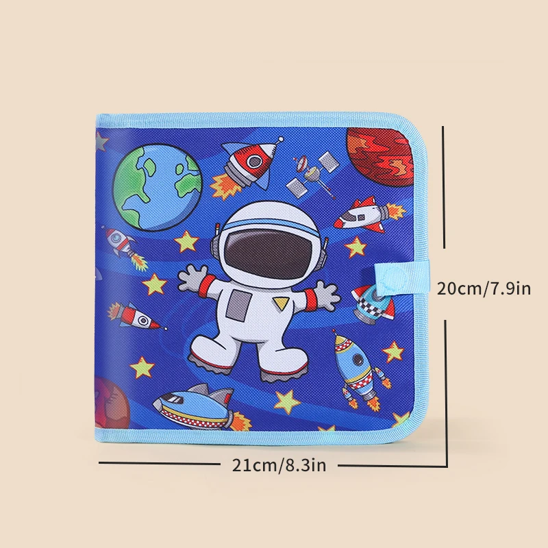 Il libro per lavagna da disegno e scrittura per bambini può essere pulito ripetutamente e utilizzato (penna per acquerello da 12 colori inclusa) - immagine 2