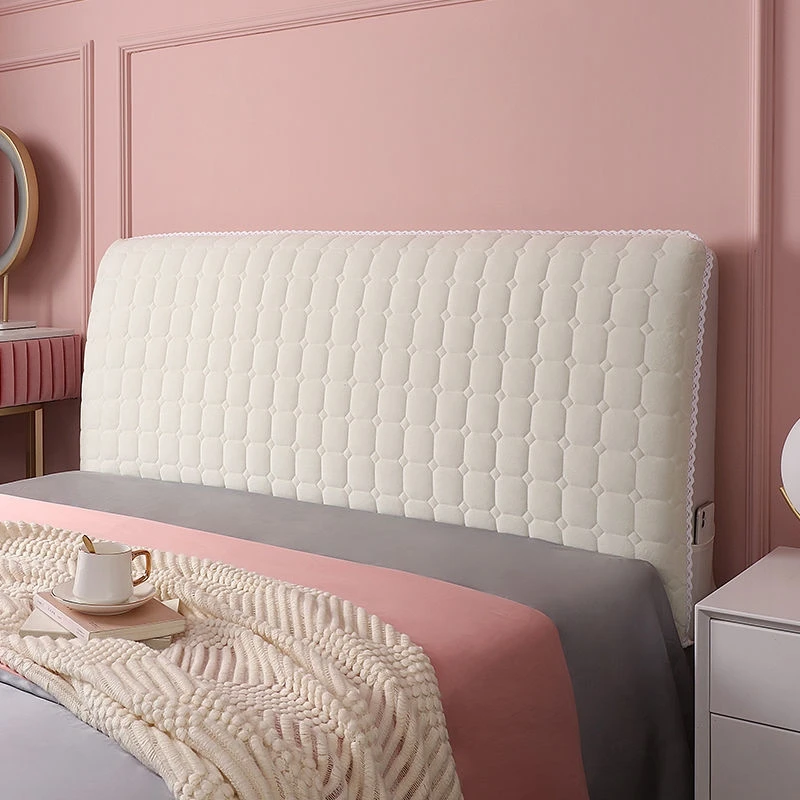 All Inclusive Solid Color Bed Headboard Cover Soft Short Plush Bedside Cover Dust Proof Bed Head Back Head Cap Bedroom