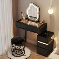 Commode pour petit appartement, Table de chevet pour chambre à coucher, moderne, Simple, intelligente, coffre de chambre principale, Table de maquillage intégrée 6