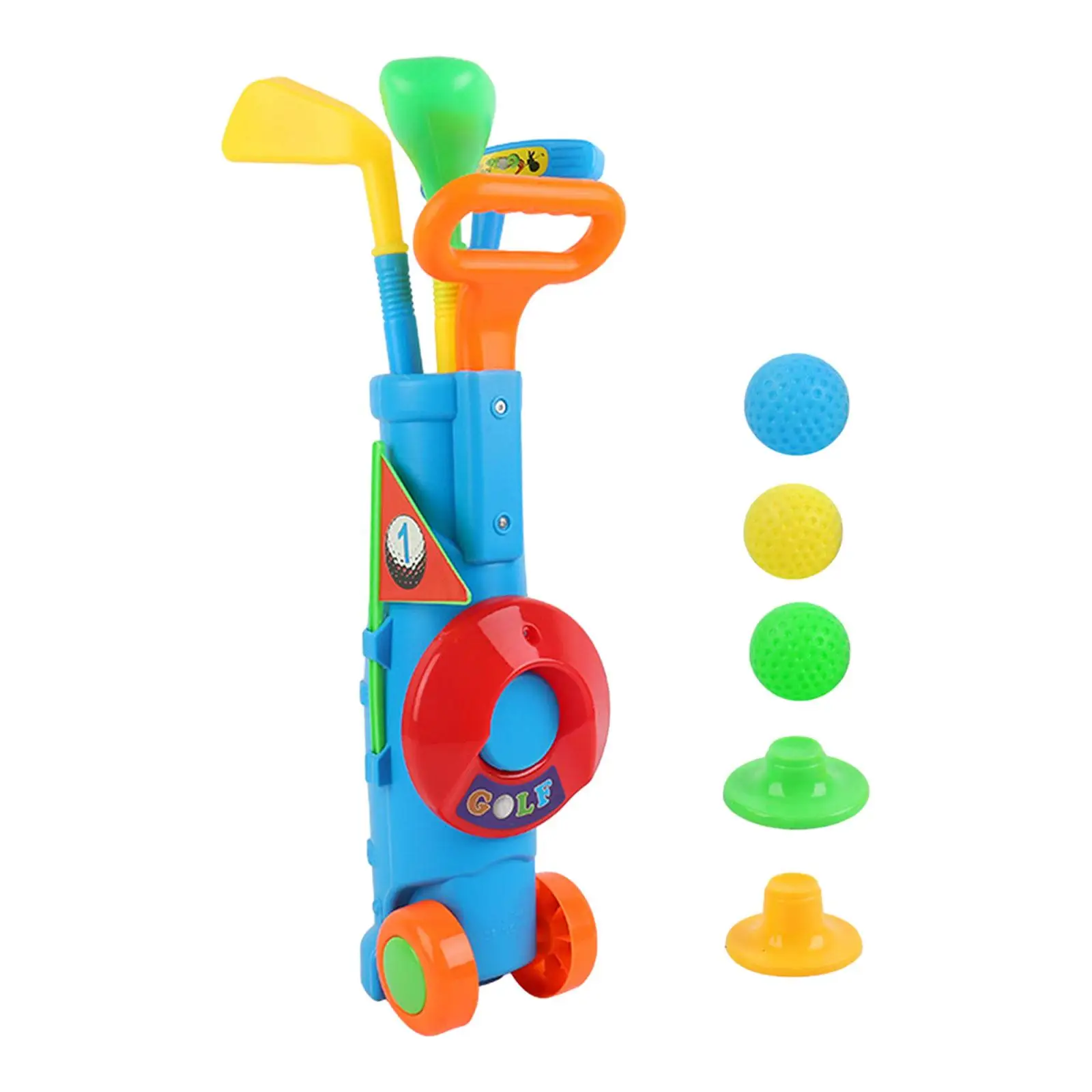 Kids Golf Club Set Toy Color Recognition Interactive Portable Outdoor Sports Toy Holiday Gift Babies Ages 3 4 5 6 Party Toy Kids