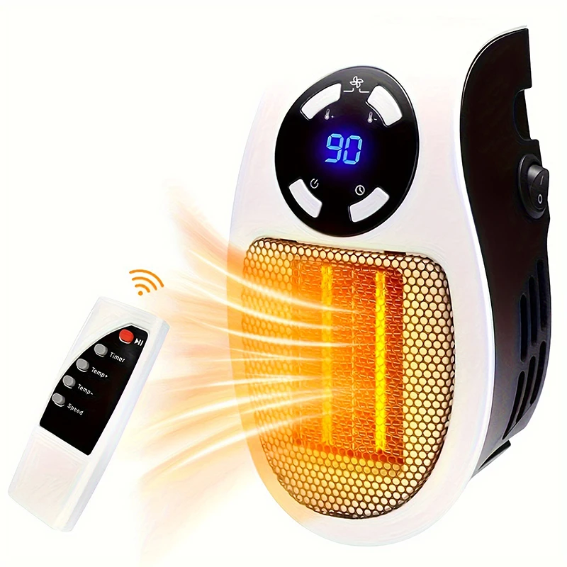 Portable Heater Electric Heater Plug-in Room Home Appliance Heating Furnace Mini Radiator Remote Heating 500W