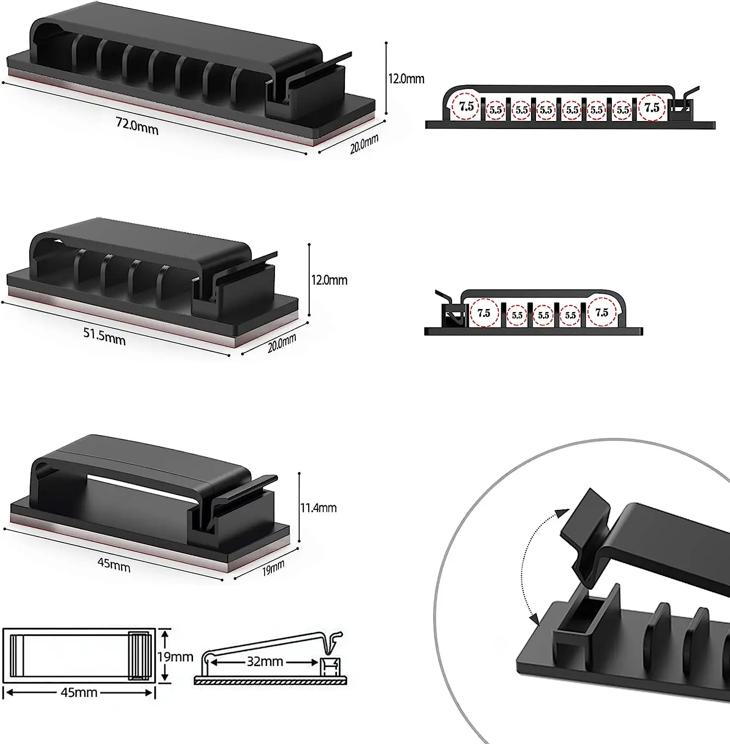 케이블 정리기 코드 관리 와이어 홀더 유연한 USB 케이블 와인더 마우스 키보드 이어폰 보호용 실리콘 클립