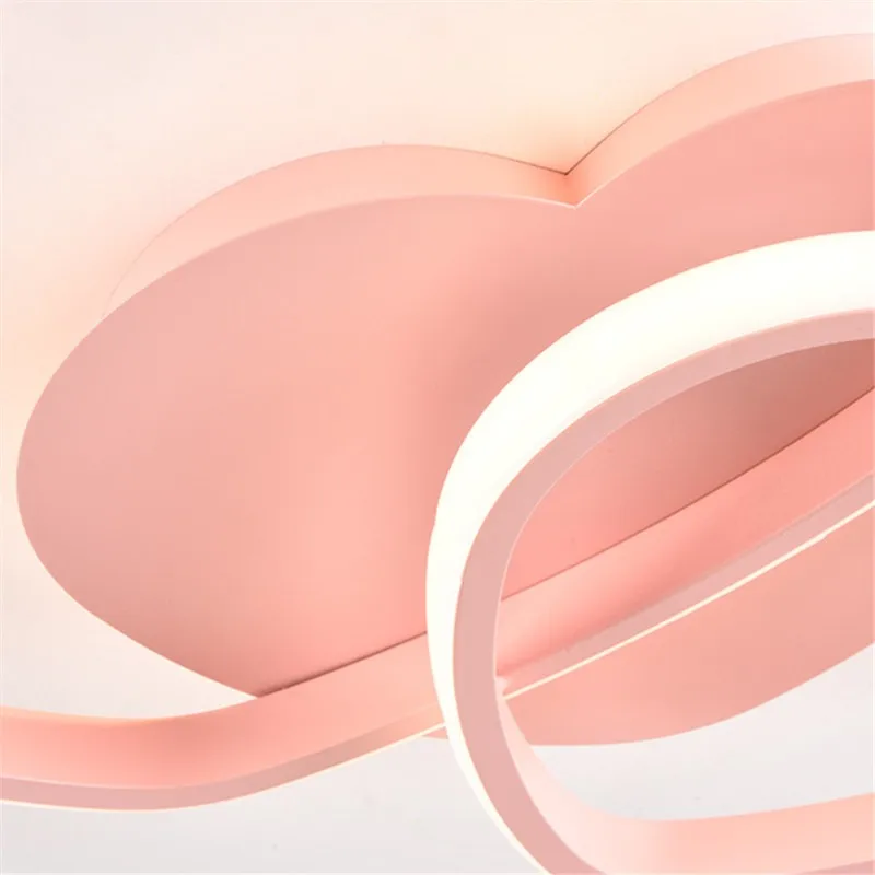 Pink ceiling light child room Princess heart shaped lamp For Bedroom Dimmable toddler girls room led lights decoration for room