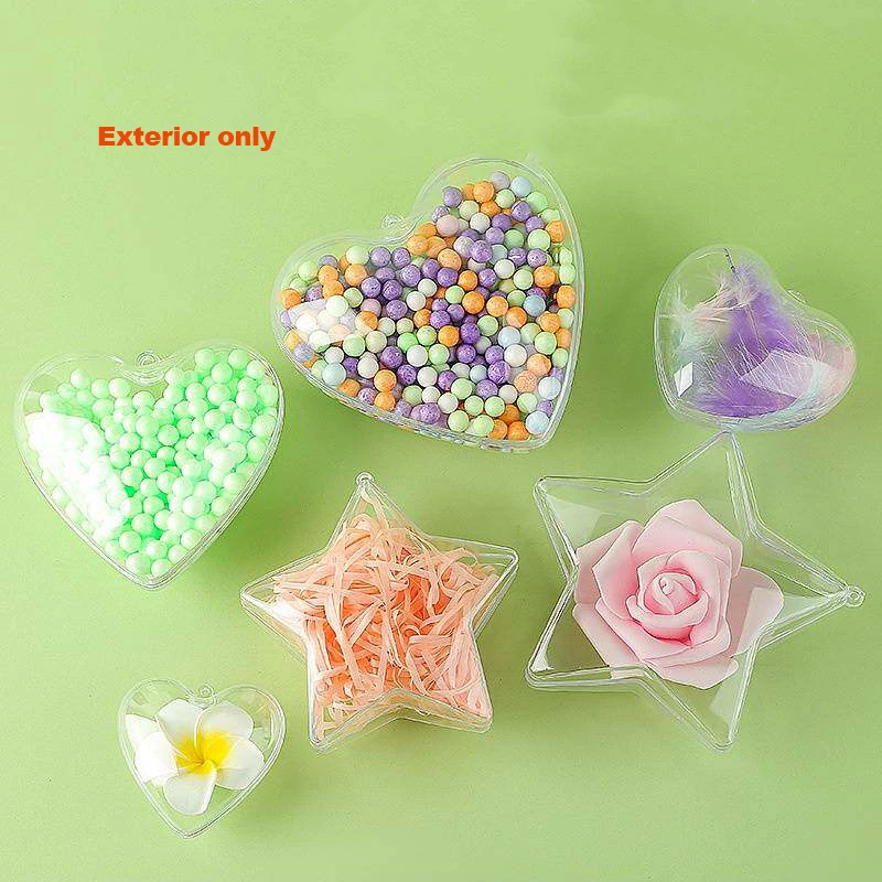 DIY 투명 플라스틱 볼 하트 모양 속이 빈 볼 모양 크리스마스 볼 홈 천장 장..