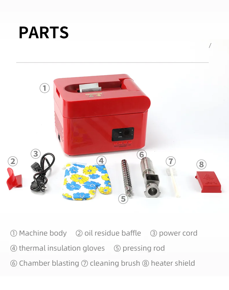RG-108 Smart Home Oil Press 600W High Extraction Rate Oil Press With Digital Temperature Control Squeezed Coconut Meat Sesame Fl 4