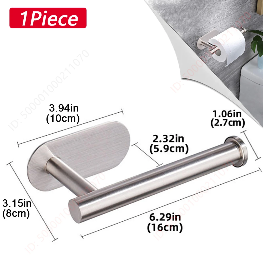 Adhesive Bathroom & Kitchen Toilet Paper Holder - Absorbent Towel Dispenser and Storage Accessory