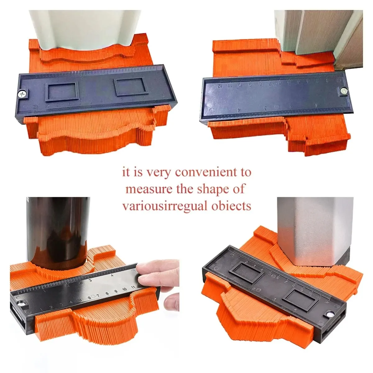 Contour Gauge Duplicator Ceramic Tile Carpet Cutting Template Profile Measuring Angle Ruler Contour Duplicator Woodworking Tools 3