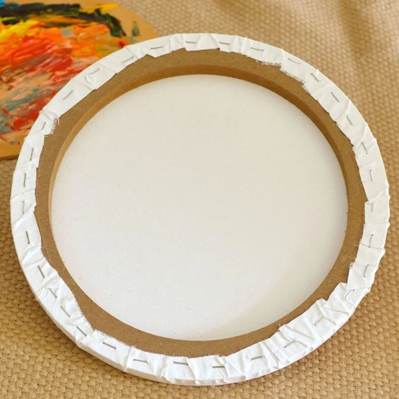 DIY wooden photo frame blank 6/8/12/16 inch round canvas board acrylic  primer oil painting panel art student student painter - AliExpress