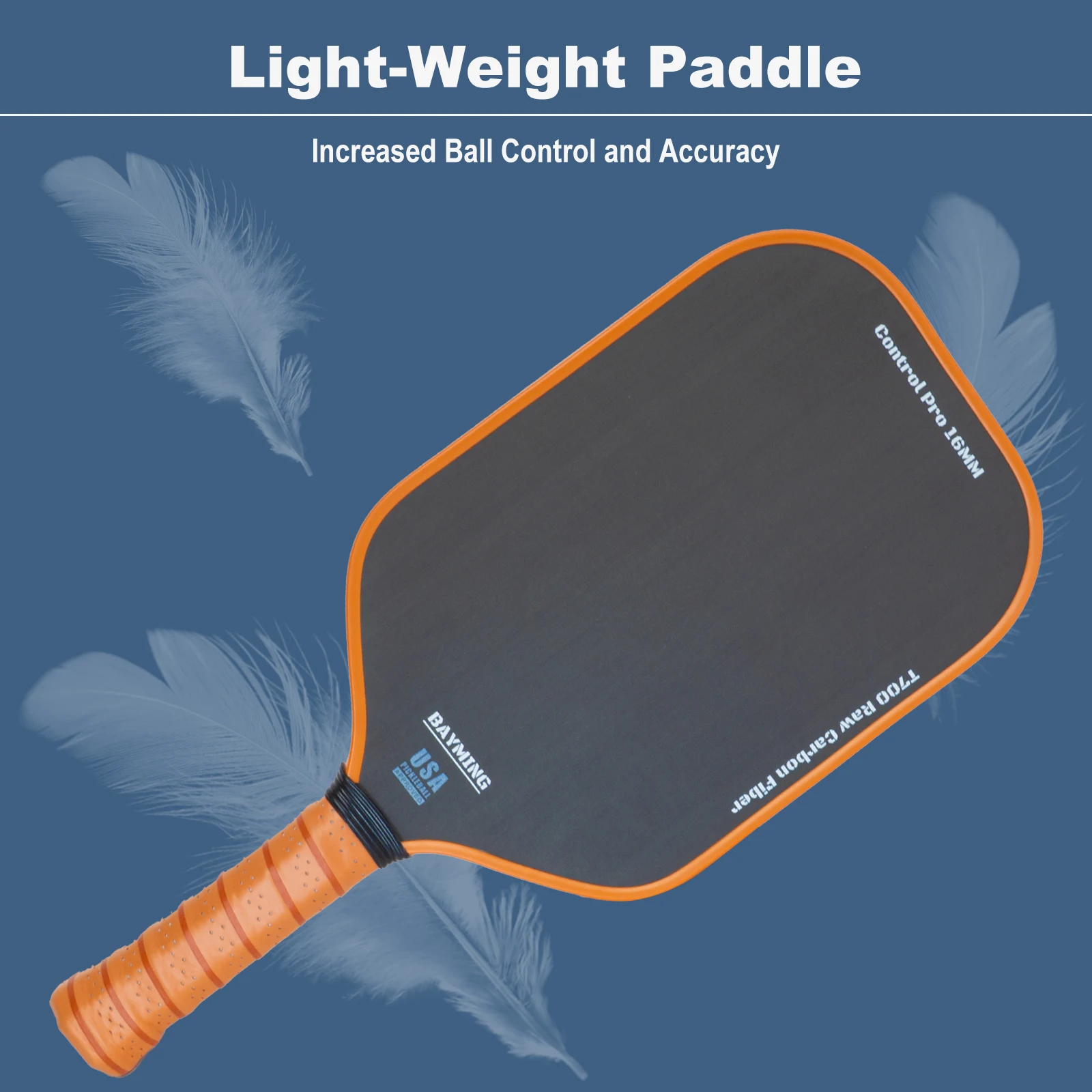 陽極酸化炭素繊維ボールパドルT700生カーボンファイバー、16mm pp