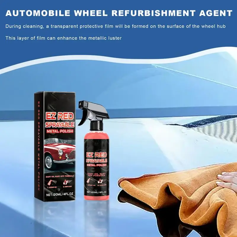 Car Rim Cleaner Tire And Wheel Cleaner 120ml Protectant Stain Remover And Polisher For Trucks SUVs Motorcycles RVs