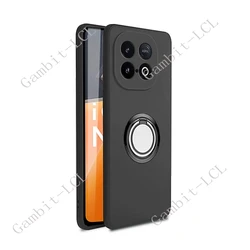 Vivo IQOO Neo 10 Global - Ring Holder Bracket Phone Cover, TPU Soft Silicone Case for IQOO Neo 10 Global (Ring Case Black)