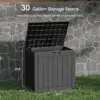 Lockable Storage Box, Weather-Resistant Outdoor Storage Bin, 30-Gallon Faux Plank Driftwood