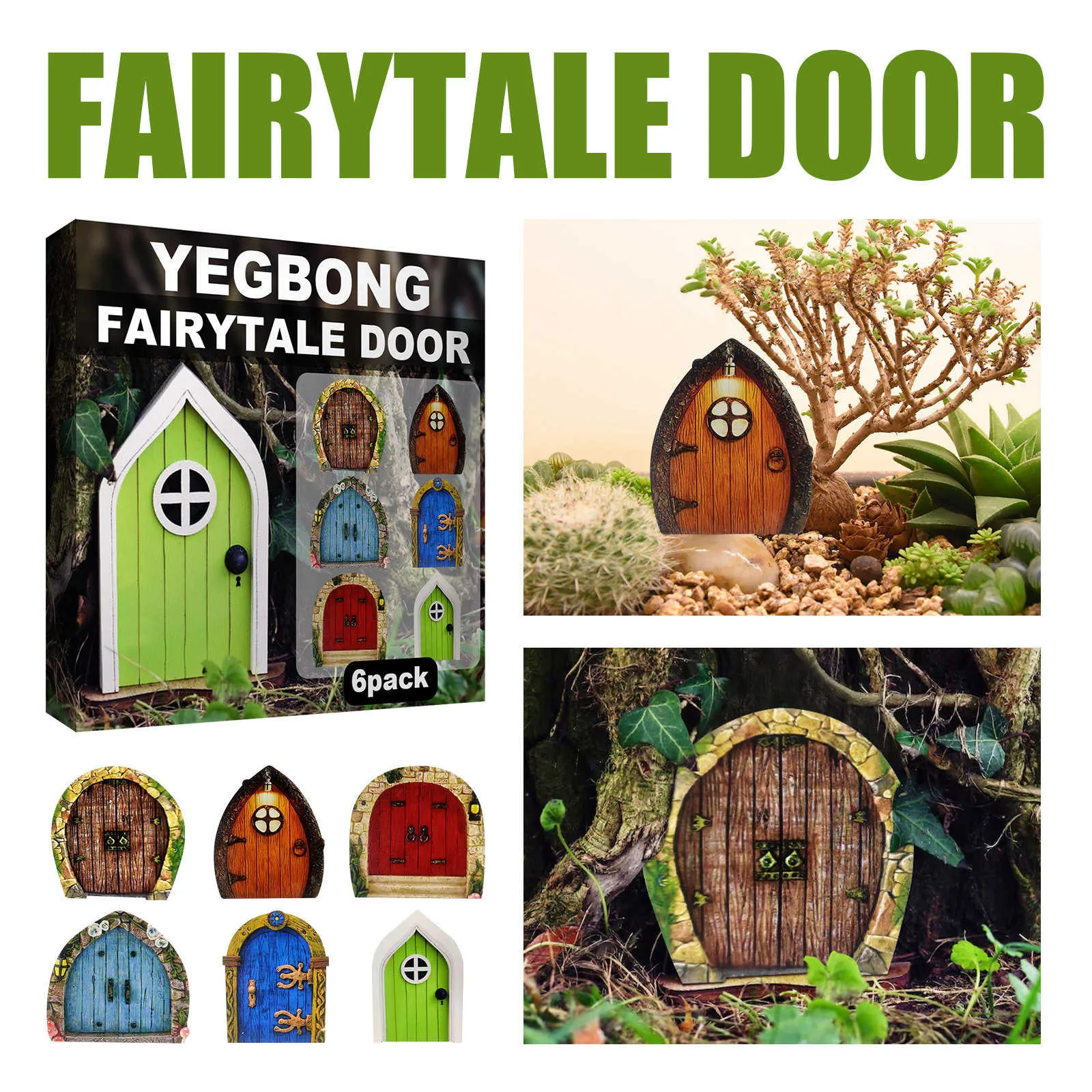 Figurine Di Porta Di Gnomo Di Fata In Miniatura Elf Home For Yard Art Garden Tree Sculpture Statue Decor Outdoor Decor Fairy Garden Door
