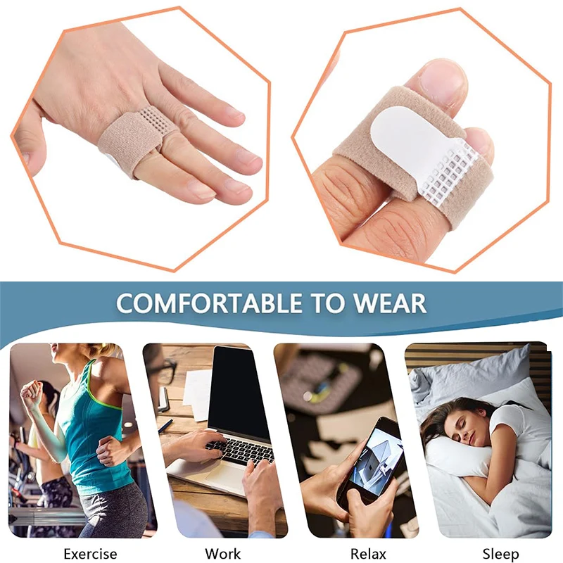 6 Pcs Trigger Finger Splints Single Straps Finger Splint Support Brace Kit Finger Straightener Index Finger Broken Finger Arthritis Injured Finger - View #11