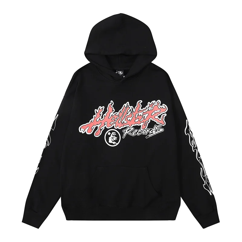 

Casual Fashion Hellstar Cotton Outdoor High Quality Pullover Sweatshirts Keep Warm Hoodies Flame Printing Logo