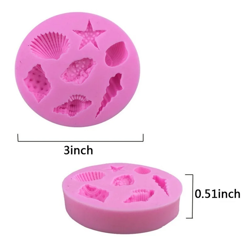 Buy Shells, Conch, Starfish Silicone Molds for Candy Fondant Cake  Decoration, Clay Knick-knack Mold, 7 Style Online in India 