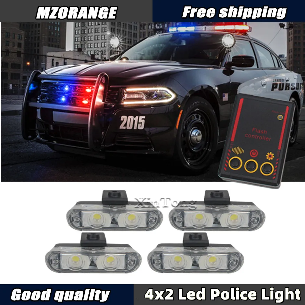 

4X2 Ambulance LED Police Light 2 LED DC 12V Warning 8W Car Truck FSO Flashing Firemen Lights Red Blue Car Accessories