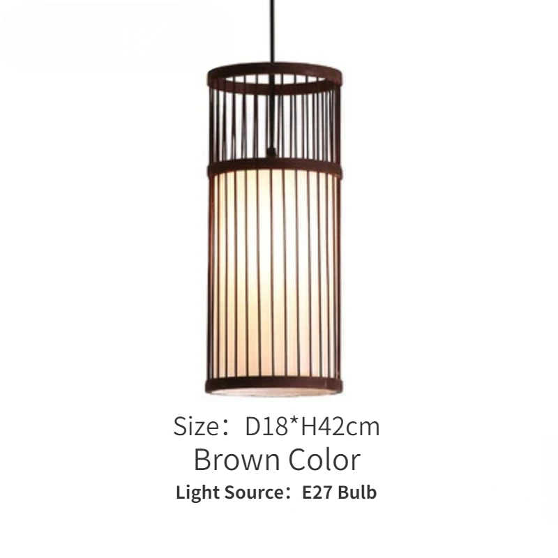 

Classic Bamboo Lustre Pendant Light E27 Ceiling Hanging Lamp Handmade Rattan Pendant Light Fixture Weaving Home Decor