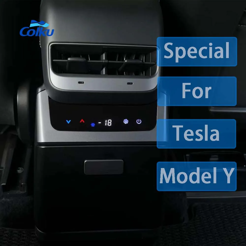 

Model Y 12V Car Refrigerator Mini Back Seat Armrest Fridge Interior Accessories For