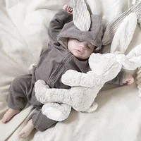 Cartoon Newborn Baby Clothes Boys Romper Long Sleeve Hooded Zipper Baby Girl Romper Spring & Autumn Infant Clothing 3-18 Months 2
