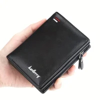 New Men PU Leather Short Wallet with Zipper Coin Pocket Vintage Big Capacity Male Short Money Purse Card Holder - Image 6