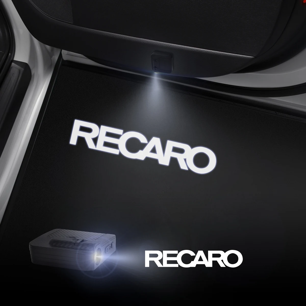 1/2 Pz Per Racing Style Recaro Seats Car Door Welcome Lights Proiettore Laser Logo Rilevamento Wireless Per Accessori Universali