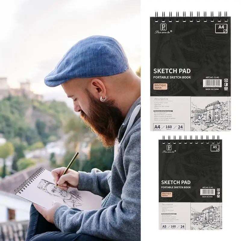 

Альбом для скетчей, Скетчбук с твердой обложкой, 24 листа