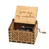 You Are My Sunshine Music Box Color Printing Wooden Hand Crank Musical Box Birthday Present Valentine's Day Christmas Gift New 3
