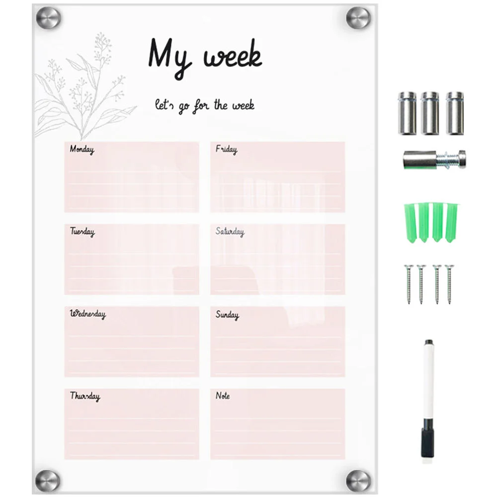 Weekly Planner Board Clear Massage Boards Decorative Message Acrylic Frame Whiteboards Signs Simple Memos Note Pads Creative 10 pieces a6 waterproof chalkboard signs tables pvc erasable boards product name price tag display board