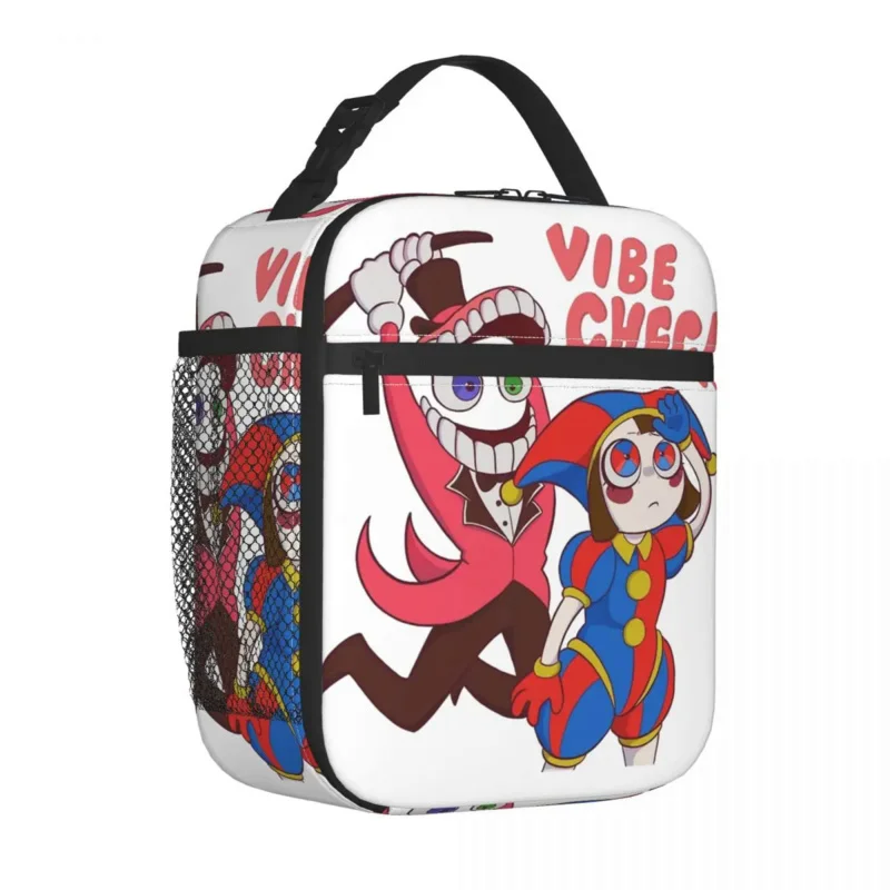 

Cain Vibe Check Insulated Lunch Bag Digital Circus Lunch Container Thermal Bag Tote Lunch Box College Picnic Bento Pouch