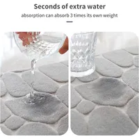 Mat Non-slip Carpets Cobblestone Embossed Bathroom Bath In Wash Basin Bathtub Side Floor Rug Shower Room Doormat Memory Foam 5