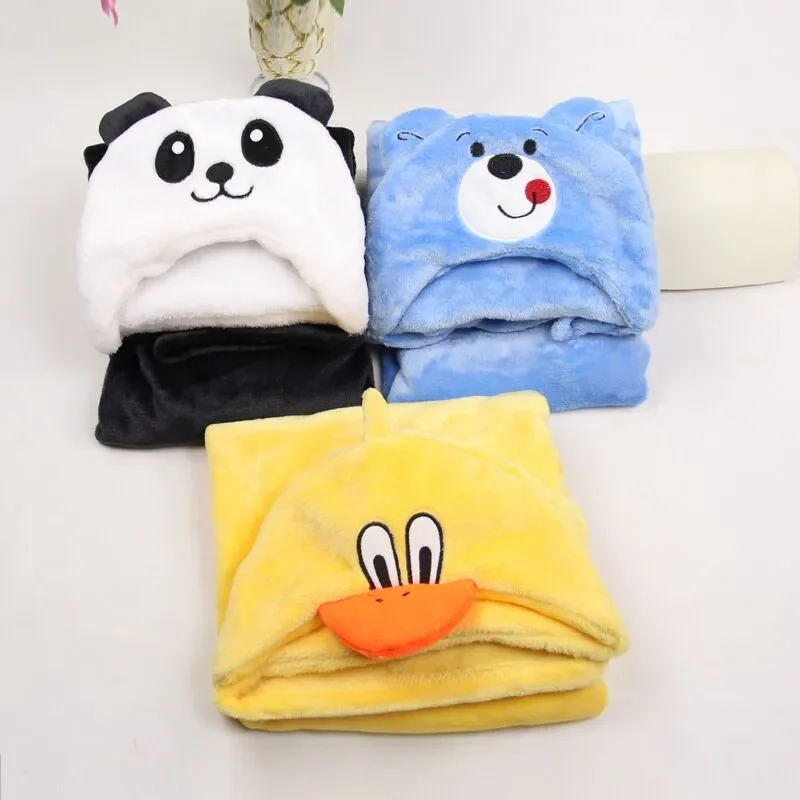 Giraffe Bear Shaped Baby Hooded Bathrobe Soft Infant Newborn Bath Towel Blanket 2