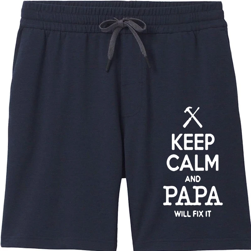 

Летние Новые мужские хлопковые шорты Keep Calm And Papa Will Fix It, подарок для Дедушки шорты