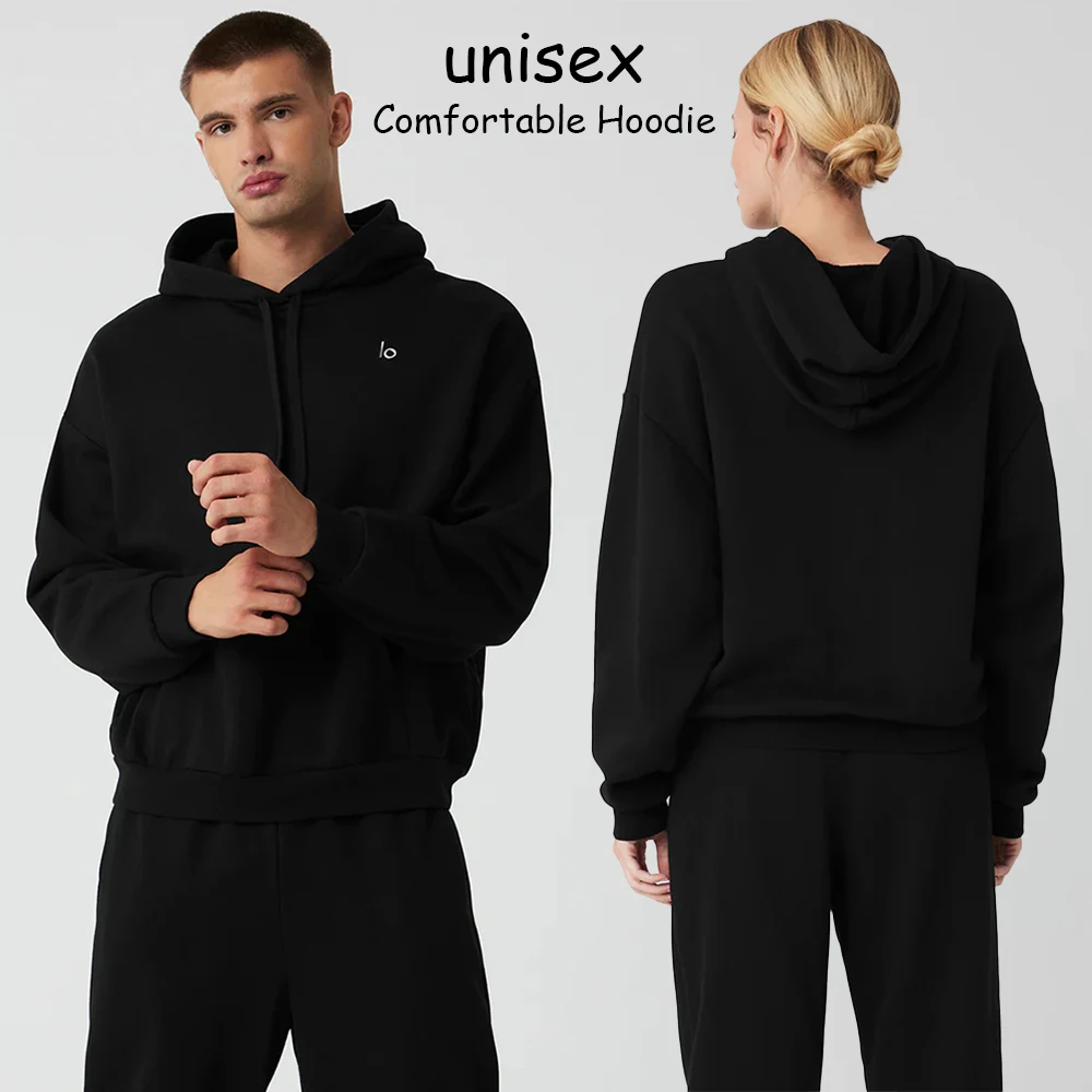 LO Cotton Loose Yoga Hoodie Accolade Hoodie Drawstring Versatile Pure Sports Pullover Outdoor Top Yoga Shirts Hooded