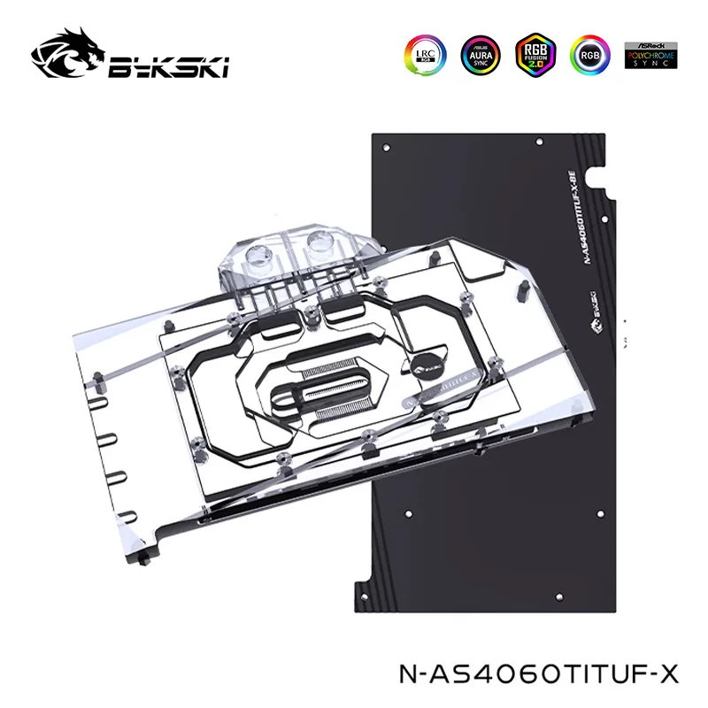 Bykski Water Block Serve Per Asus Tuf Gaming Gefroce Rtx 4060Ti Oc Dispositivo Di Raffreddamento Della Scheda Grafica, Con Piastra Posteriore, N-As406