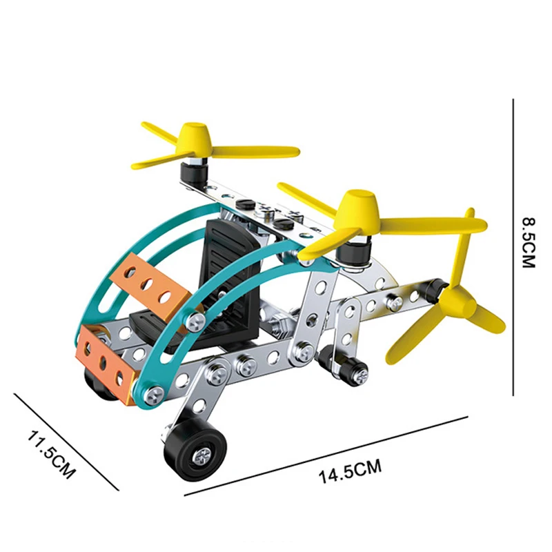 Metal Car Helicopter 3D Puzzle Educational Toys For Children Screw Nut Construction Toys Funny Kids Craft Toy Boys Bricks Set