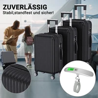 Roshanda Ensemble de valises 3 pièces, balances à bagages, serrure TSA, valise de voyage légère en ABS à coque rigide, ensembles de bagages à main pour chariot, noir 2