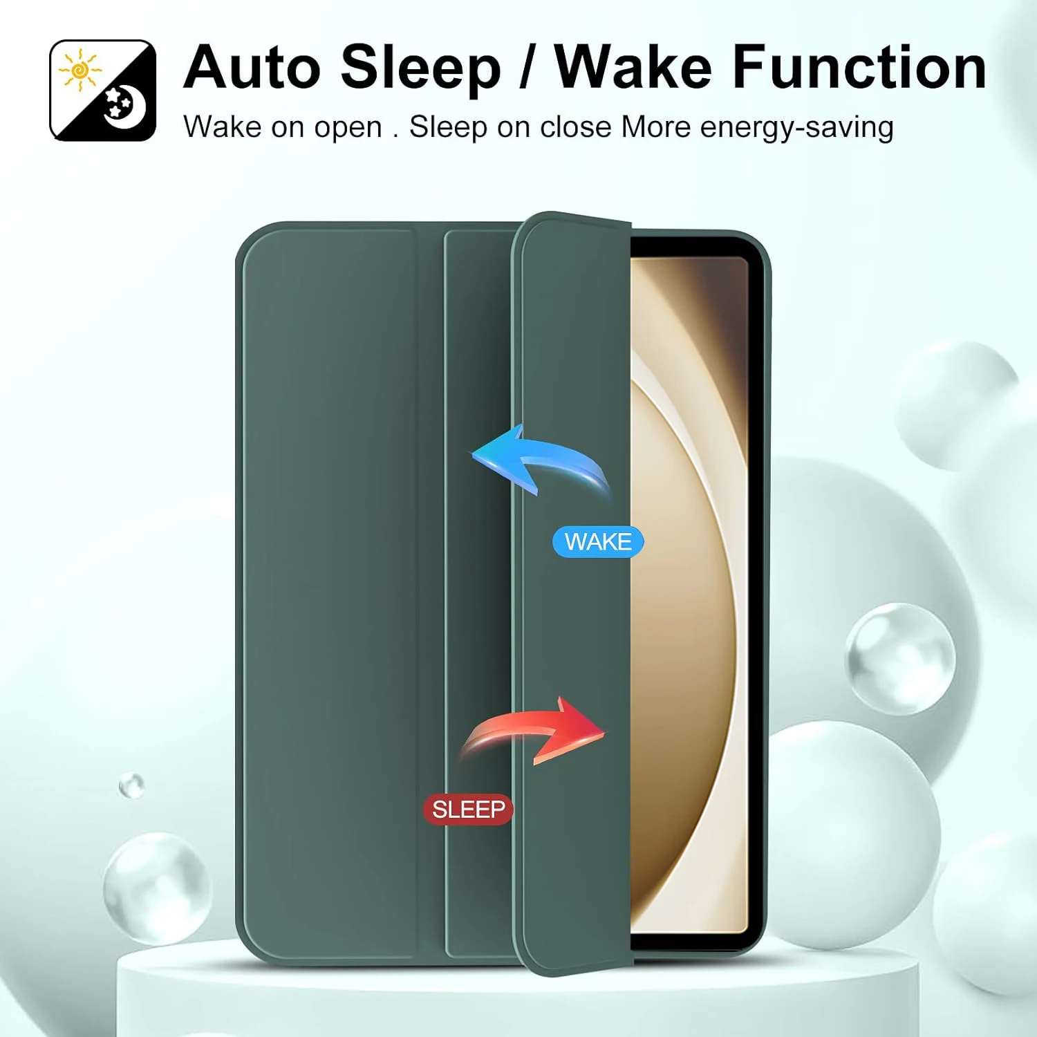 Tri-Fold Flip Case Magnetic Stand PU Leather Protective Cover