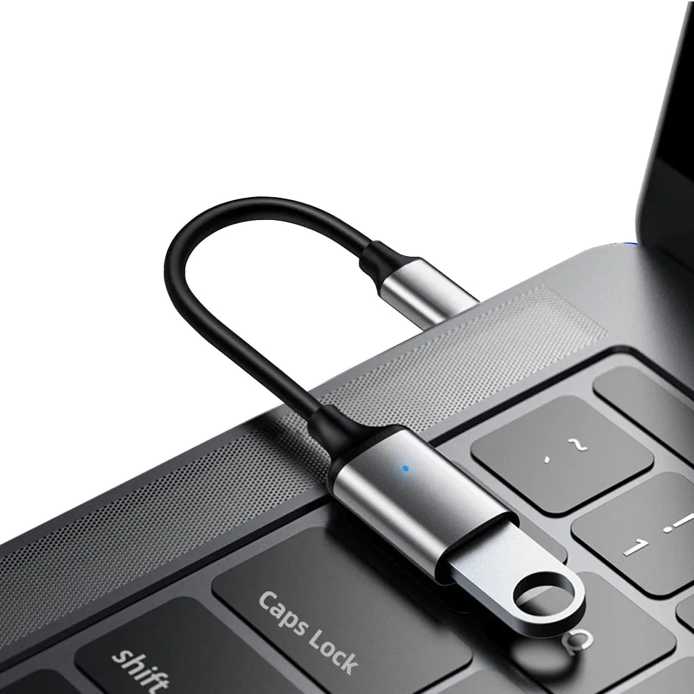 USB C-USB 3.0 어댑터, 1개 세트, C타입 남성-여성 OTG 케이블, 아이폰 16 15 호환 썬더볼트-USB 어댑터