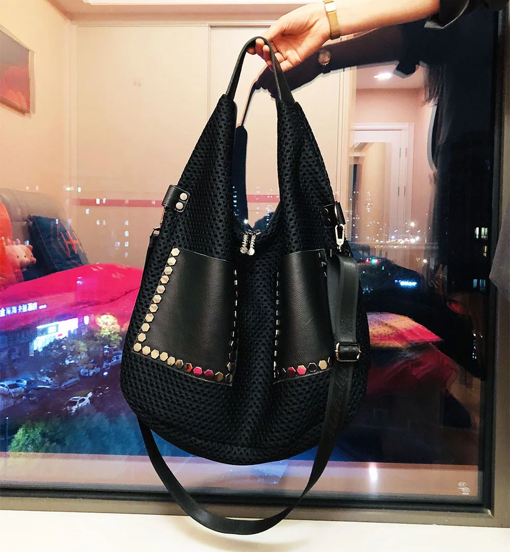 Shoulder Crossbody Tote Women's Bag Y2k New Genuine Leather Head Layer Cowhide Bucket Versatile Underarm Large Capacity Retro