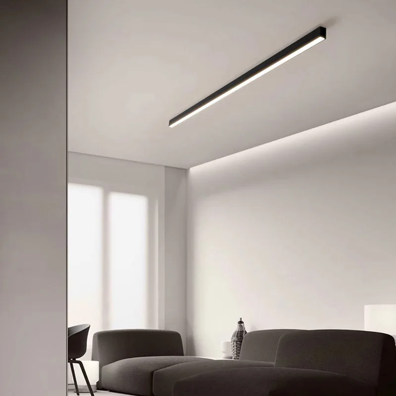 

Simple LED Ceiling Light For Balcony Porch Bedroom Powder Room Aisle Black White Waterproof Long Wall Light Home Lamps and Light