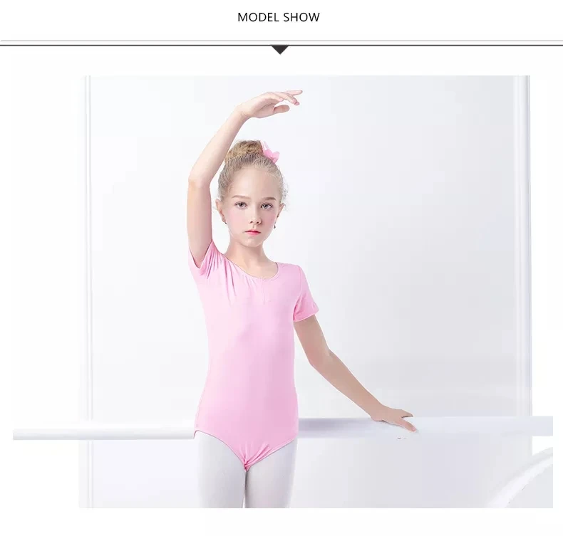 Ballett-Trikots für Kleinkinder, Mädchen, Gymnastik-Trikot, Tanz-Bodys, Baumwolle, kurz/langärmelig, Tanzkleidung, Ballett-Body zum Tanzen – Detail 12