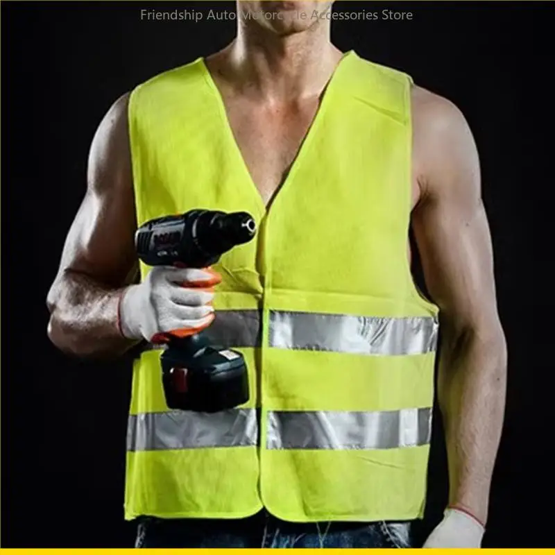 SZCH High Visibility Vest Drivers Workers Safety Vest Yellow Universal Mesh for Women Men Unisex Surveyor Crossing Guard
