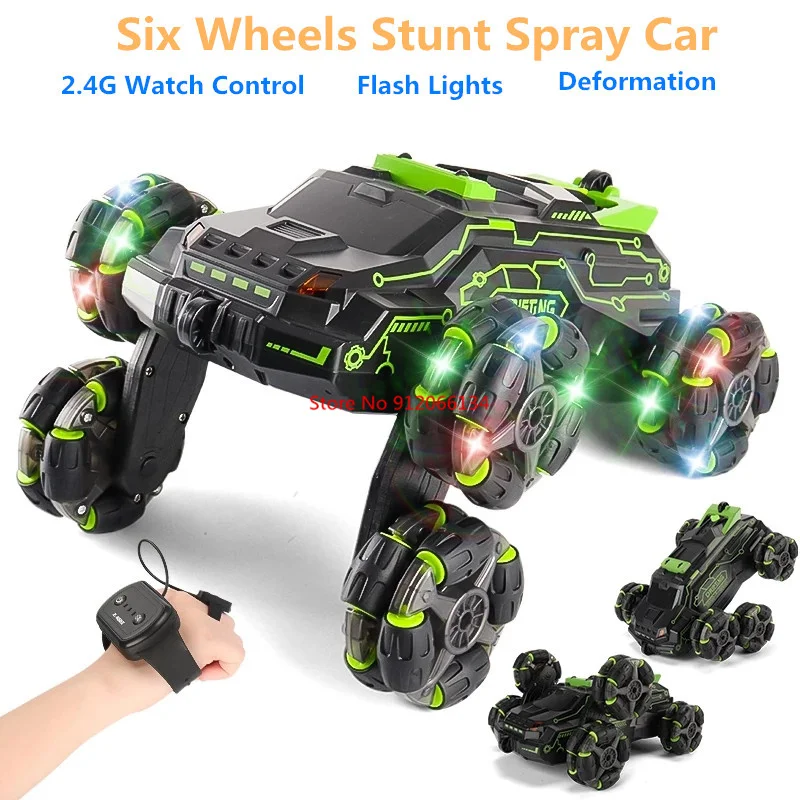 

Six Wheel Spray RC Stunt Car 4WD Swing Arm Drift Vehicle Gesture Control Deformation RC Racing Car with Light Spray Boy Gift Toy