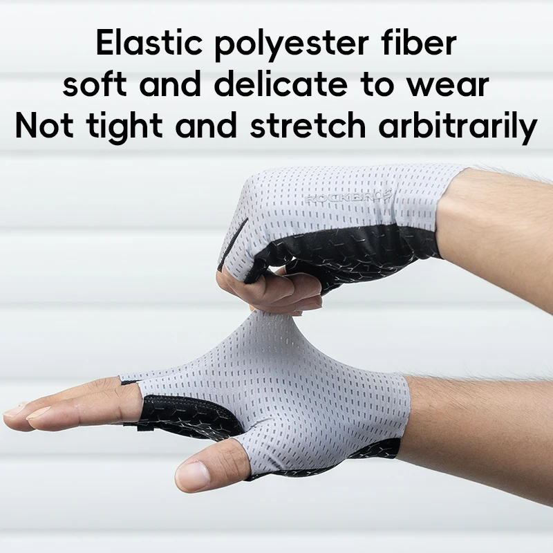 ROCKBROS Bike Gloves Half Finger MTB Cycling Gloves Anti-Slip Shock-Absorbing Breathable Gloves Summer Shorts Gloves 5