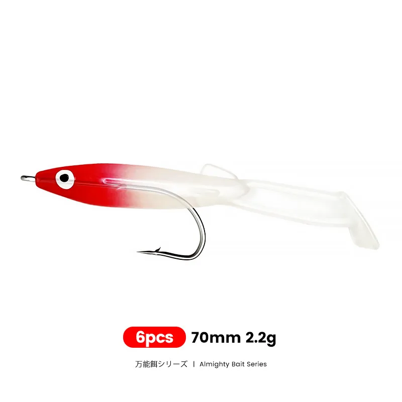 Bazooka 6 stücke Angel köder kleiner Silikon aal mit Haken Jigging Soft Jig Wobbler Wurm Pesca Isca Karpfen Bass Hecht Eis Winter Köder – Detail 11